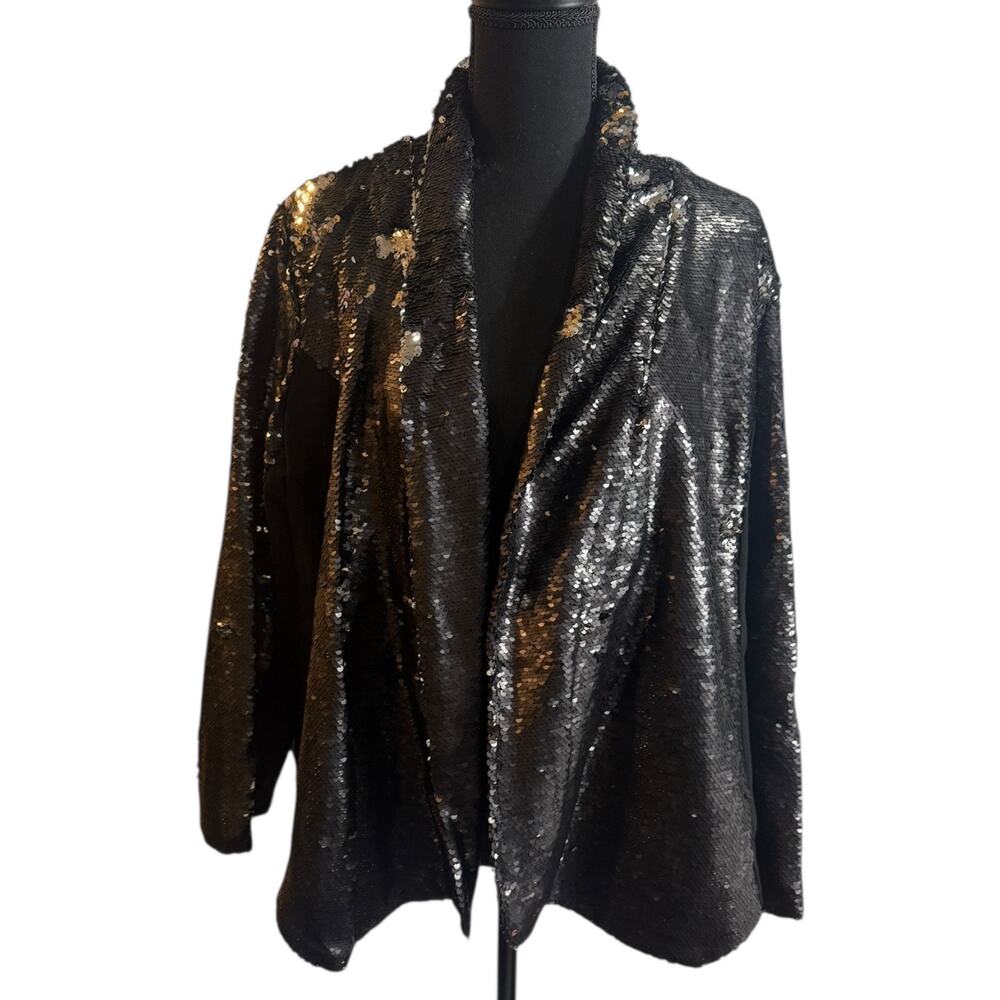 Evy's Tree Black Sequins Blazer Jacket